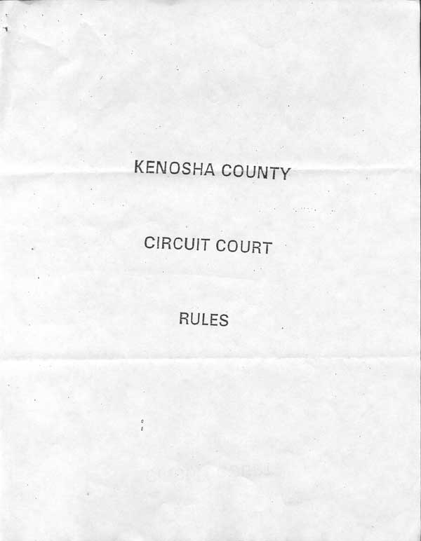 Kenosha Circuit Court Rules